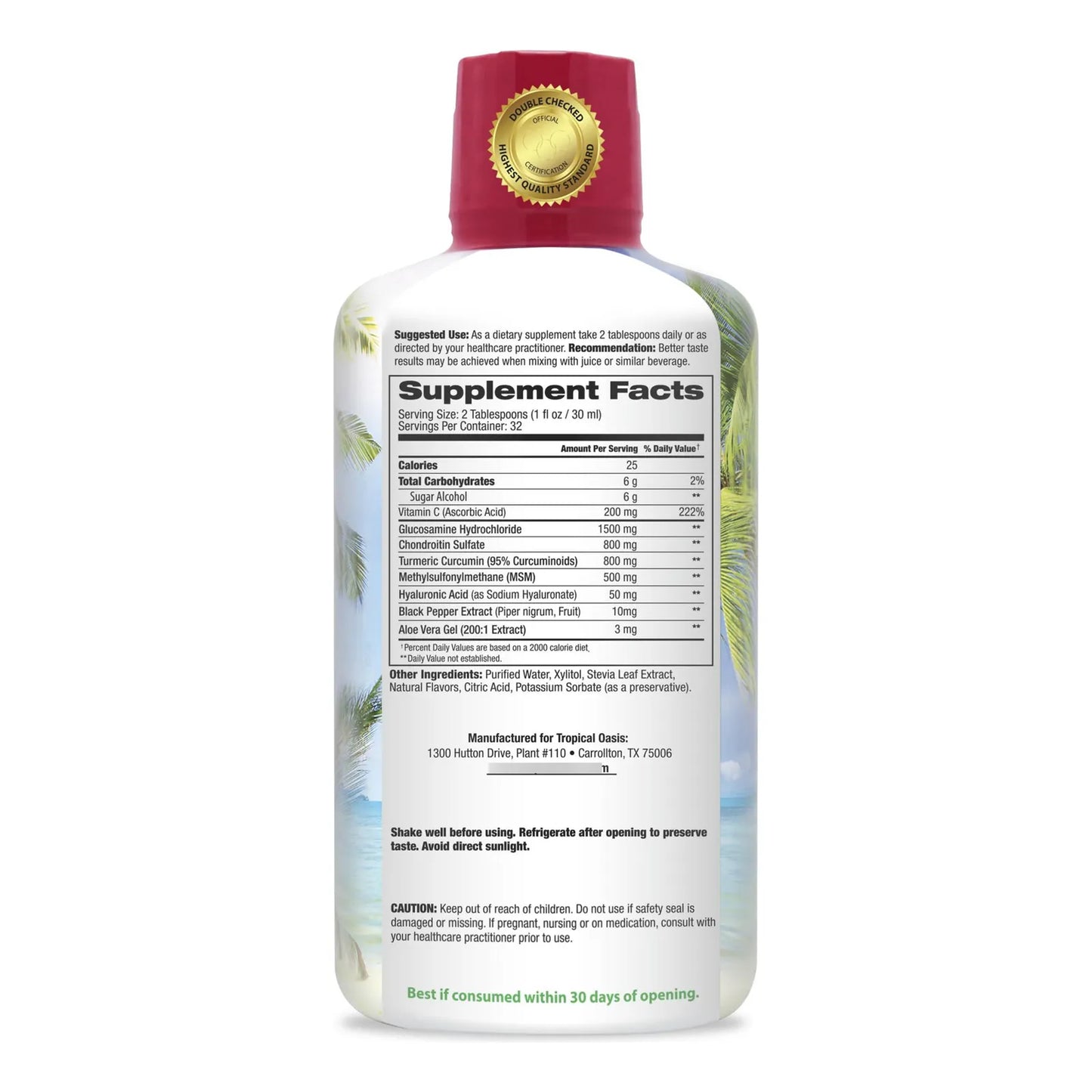 Joint Complete Premium Plus Suplemento Líquido Para Articulaciones Con Glucosamina Condroitina MSM Y Cúrcuma 32 Onzas