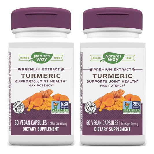 Cúrcuma Estandarizada 750 Mg 60 Cápsulas Veganas Pack Doble Nature's Way