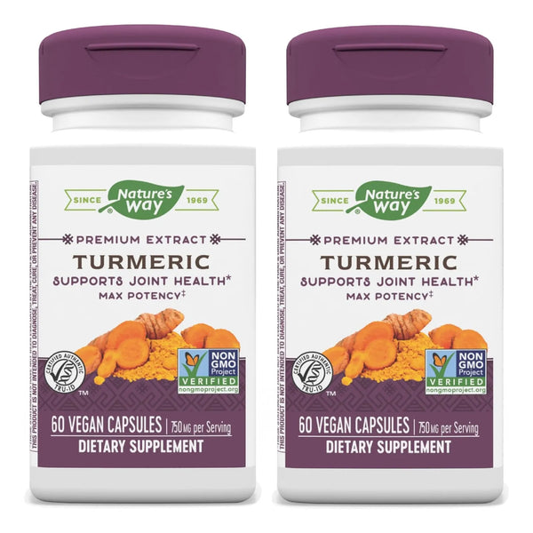 Cúrcuma Estandarizada 750 Mg 60 Cápsulas Veganas Pack Doble Nature's Way