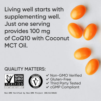 Coq10 100 Mg Con Aceite De Coco Y Bioperina 120 Capsulas Blandas Veganas