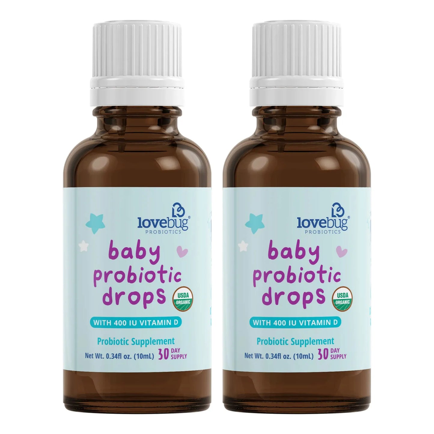 Lovebug Probiótico Orgánico Para Bebés 0-12 Meses Alivia Cólicos Reflujo