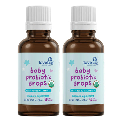 Lovebug Probiótico Orgánico Para Bebés 0-12 Meses Alivia Cólicos Reflujo
