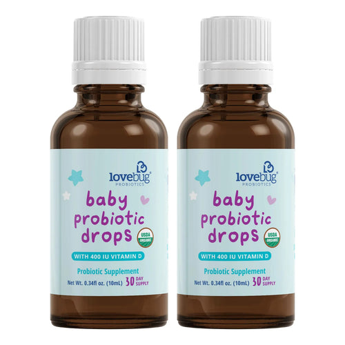 Lovebug Probiótico Orgánico Para Bebés 0-12 Meses Alivia Cólicos Reflujo