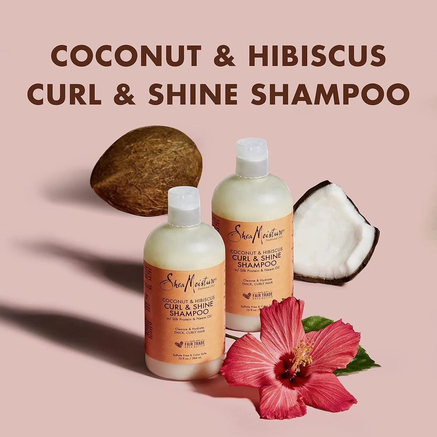 Kit Shea Moisture Coco Hibisco Champú Acondicionador Crema Rizos Definidos