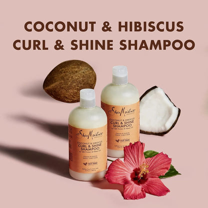Kit Shea Moisture Coco Hibisco Champú Acondicionador Crema Rizos Definidos