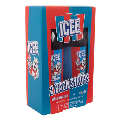Jarabes ICEE Originales Frambuesa Azul Y Cereza Roja Para Granizados
