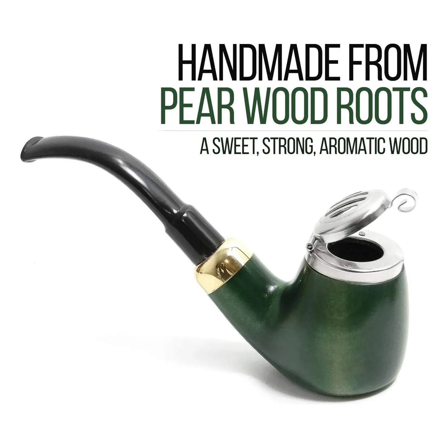 Tubo Curvo De Tabaco Brog Modelo 21 Old Army Madera De Peral Filtro Metalico