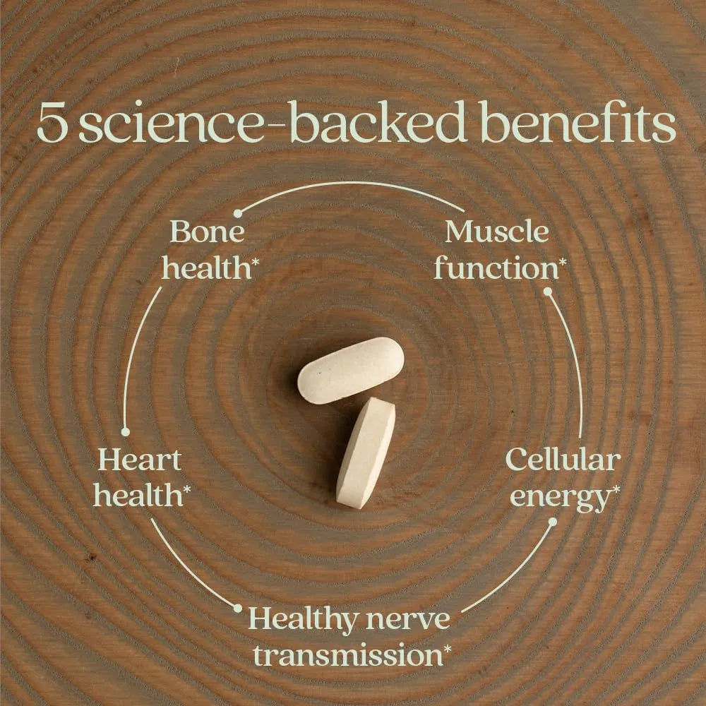 Complejo De Magnesio Glicinato Para Corazon Huesos Nervios Musculos Y Energia 60 Capsulas Vegano
