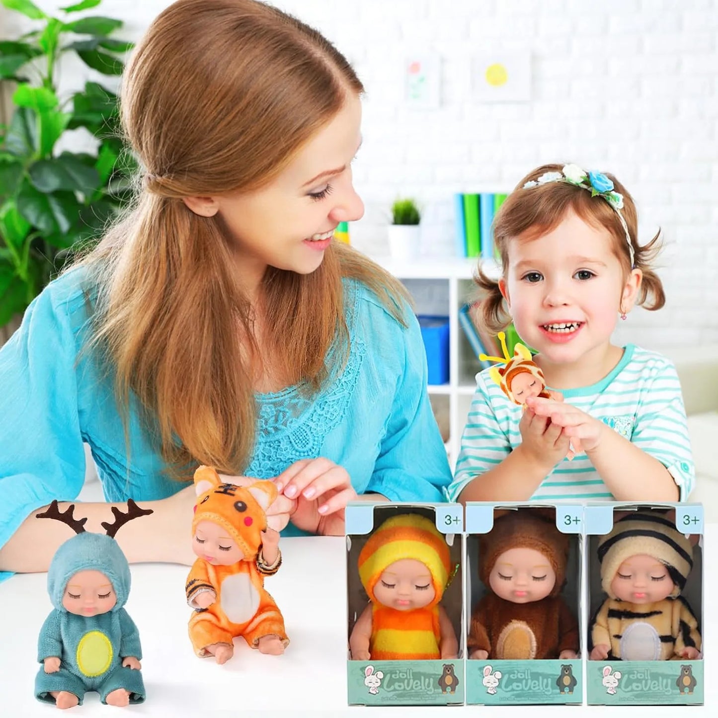 Set 10 Muñecas Reborn 10 Cm Ropa Animal Regalo Ideal Niños