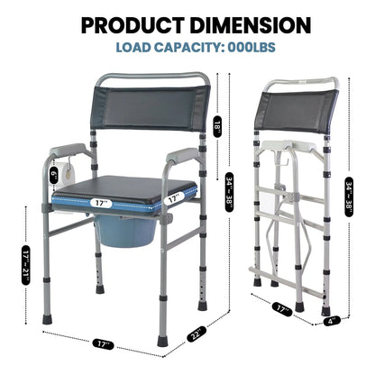 Silla Plegable Ajustable Multiusos Para Ducha Y Noche Con Acolchado