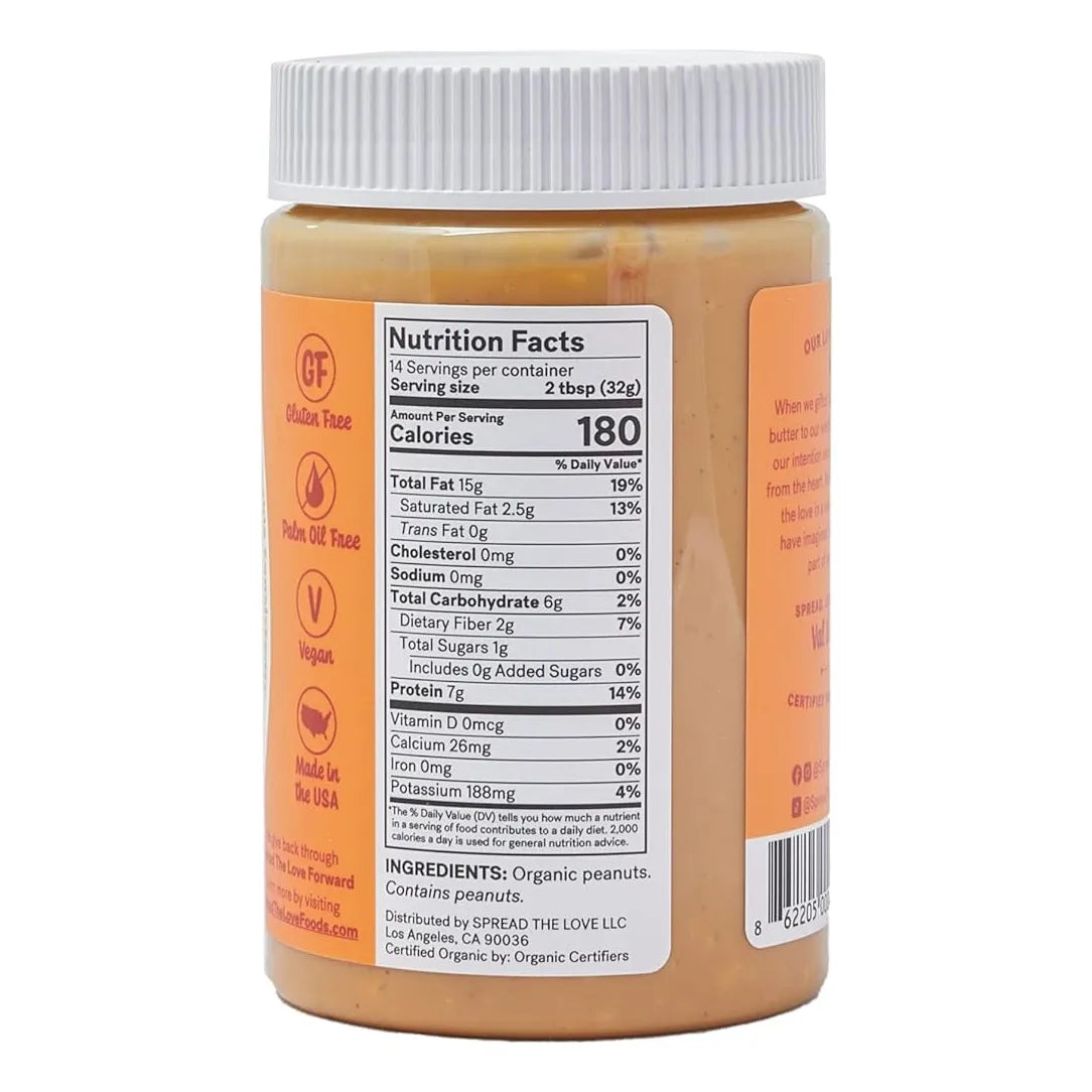 Mantequilla De Maní Orgánica Cremosa Tostada En Seco Natural Somos Importaciones Gold Vegana Sin Gluten