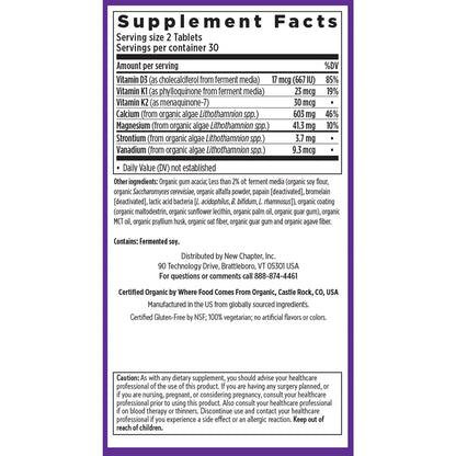Suplemento De Calcio Vegetal Orgánico Con Vitamina D3 Y K2 Para Mujeres 60 Cápsulas