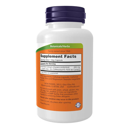 Extracto De Alcachofa 450 Mg Capsulas Veganas 90 Unidades NOW Foods