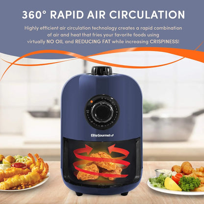 Freidora De Aire Elite Gourmet 1.1L Sin Aceite Cocina Saludable Y Rapida