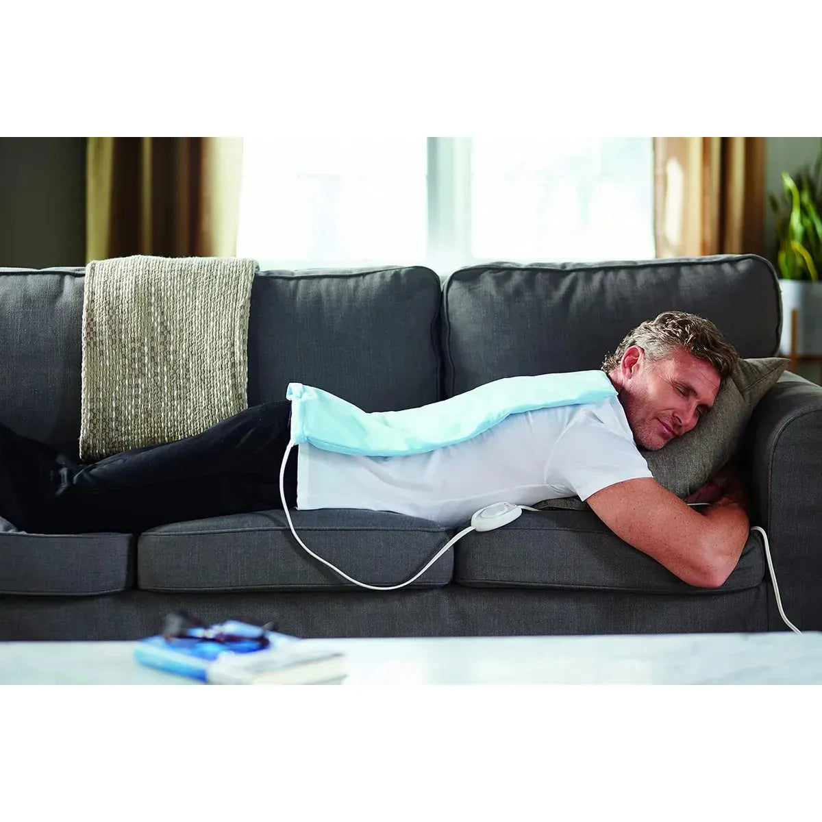 Almohadilla Termica Sunbeam Xl Calor Relajante Azul - Imagen 10