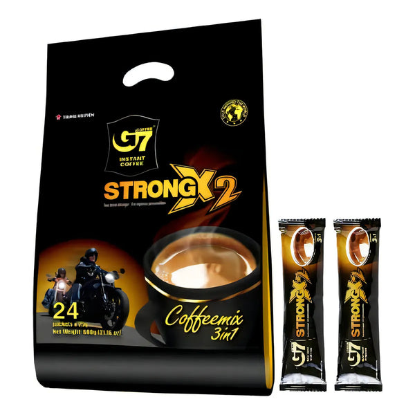 Café Instantáneo Trung Nguyen G7 Strong X2 3 En 1 24 Barras Doble Fuerza Sabores Intensos