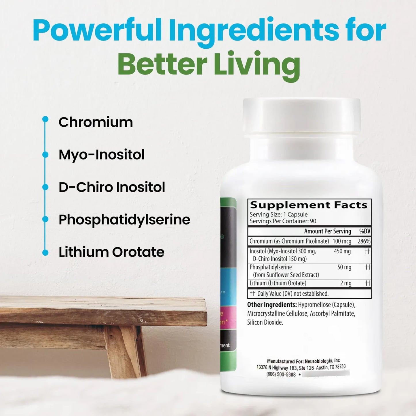 Suplemento Dietético Con D Chiro Inositol Y Mioinositol Para Energía Celular Y Apoyo Metabólico 90 Cápsulas