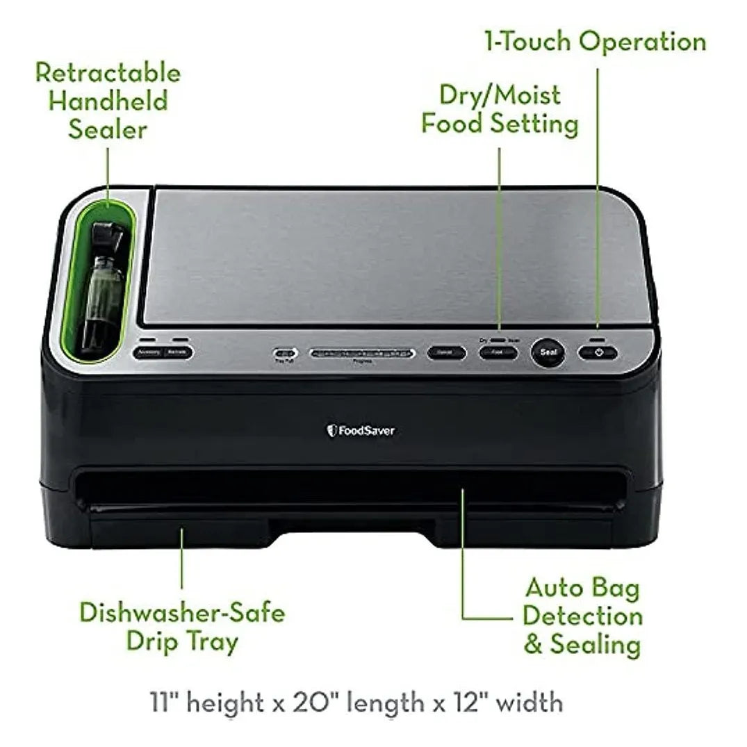 Máquina Envasadora Al Vacío 2 En 1 Foodsaver V4400 Conserva Alimentos Frescos Por Años