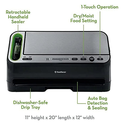 Máquina Envasadora Al Vacío 2 En 1 Foodsaver V4400 Conserva Alimentos Frescos Por Años