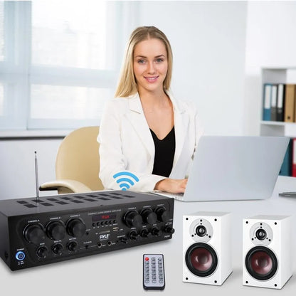 Amplificador Bluetooth Pyle 6 Canales 750W Sonido Potente Y Versatil