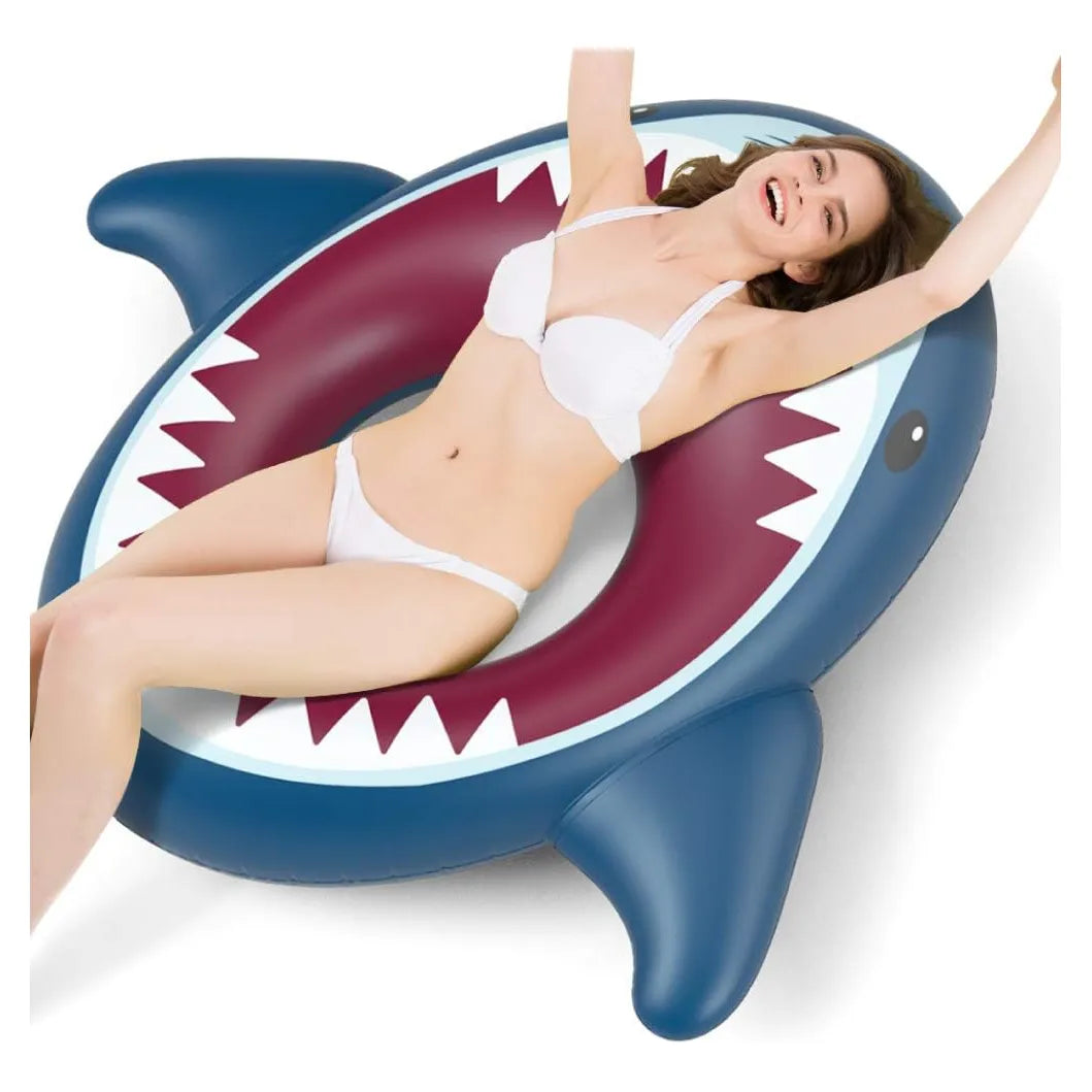 Jasonwell Flotador Inflable De Tiburon Gigante Para Piscina Y Playa Diversion Familiar
