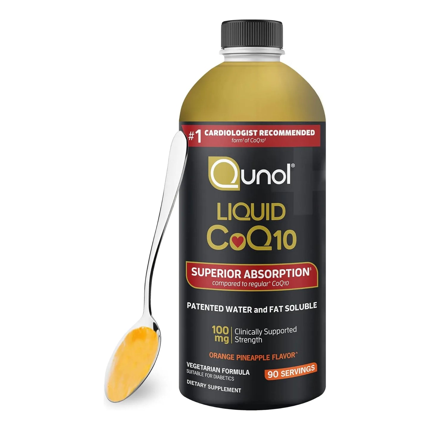 Coenzima Q10 Líquida 100 Mg Antioxidante Sabor Naranja Piña Qunol