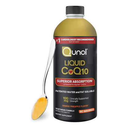 Coenzima Q10 Líquida 100 Mg Antioxidante Sabor Naranja Piña Qunol