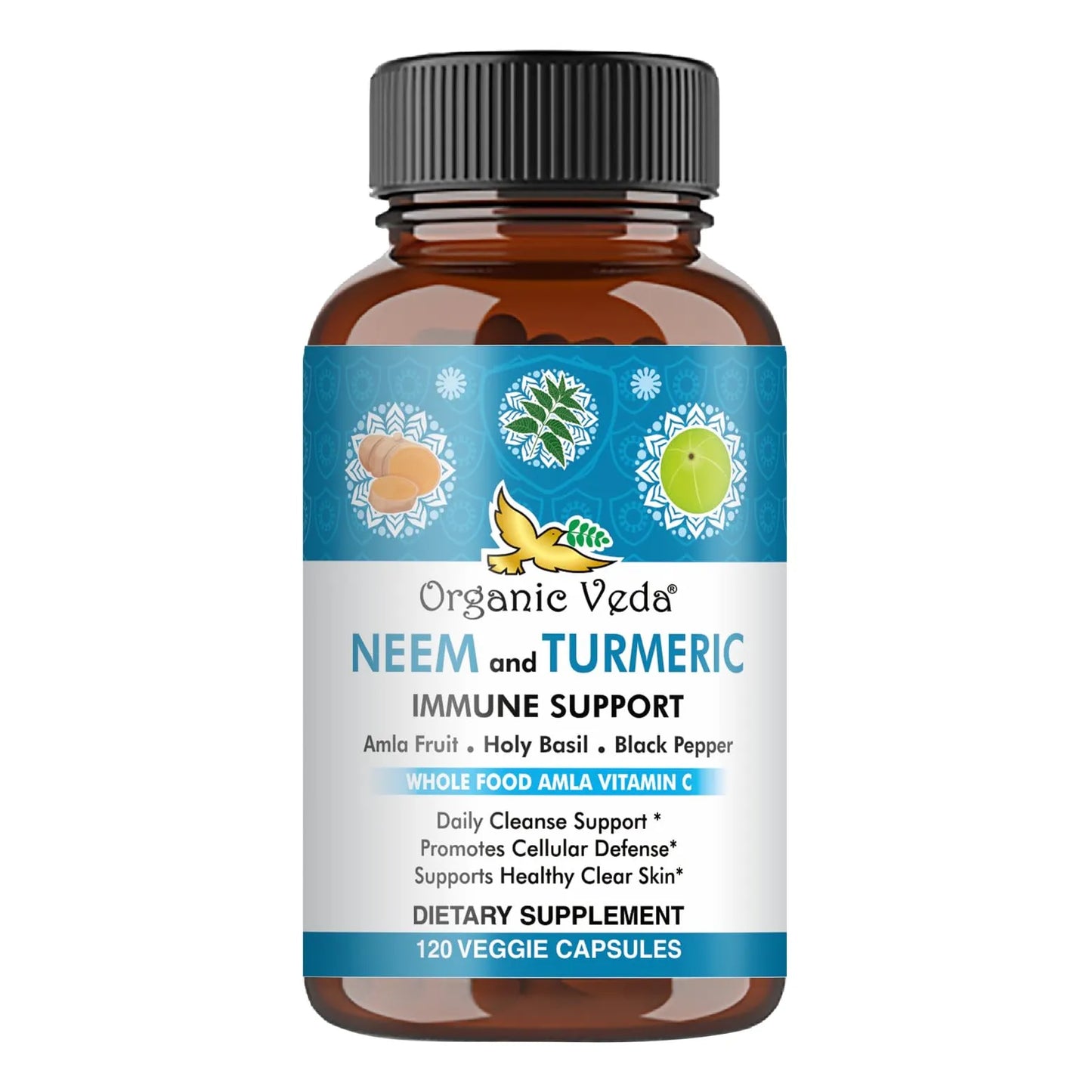 Cápsulas De Neem Cúrcuma Amla Tulsi Albahaca Santa Extracto Suplemento Dietético