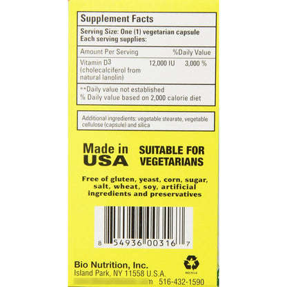Vitaminas D3 12000 Ui En Cápsulas 50 Unidades Fortalece Huesos E Inmunidad