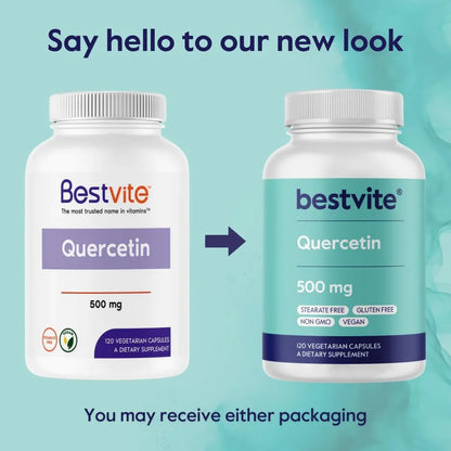Quercetina 500mg 120 Cápsulas Antioxidante Puro Vegano Sin OMG