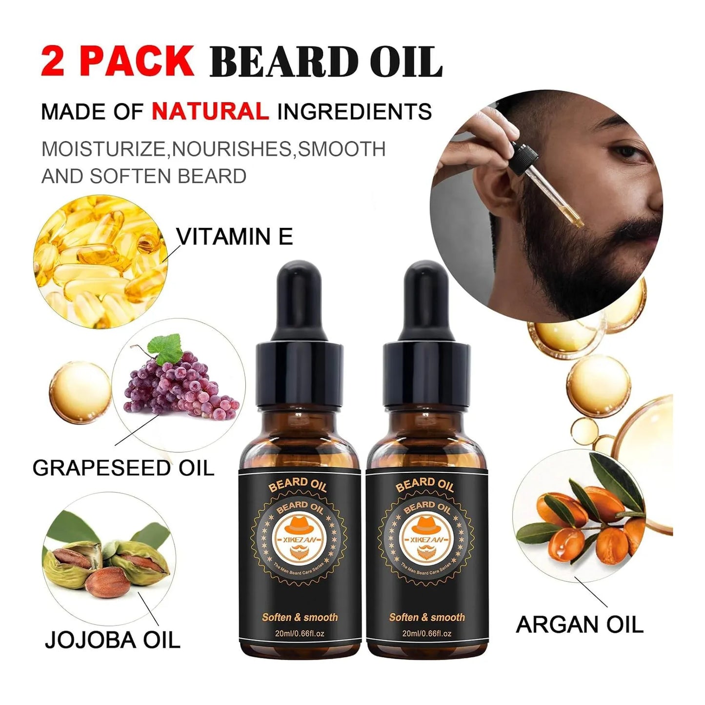 Kit De Aseo De Barba Completo Con Acondicionador Y Accesorios De Lujo XIKEZAN