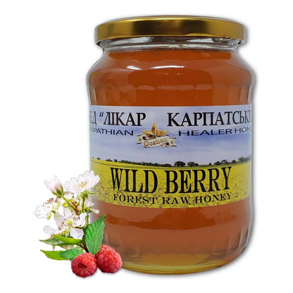 Miel Cruda De Los Cárpatos Wild Berry 100 Pura Natural Sin Filtrar Tarro Vidrio 32 Oz