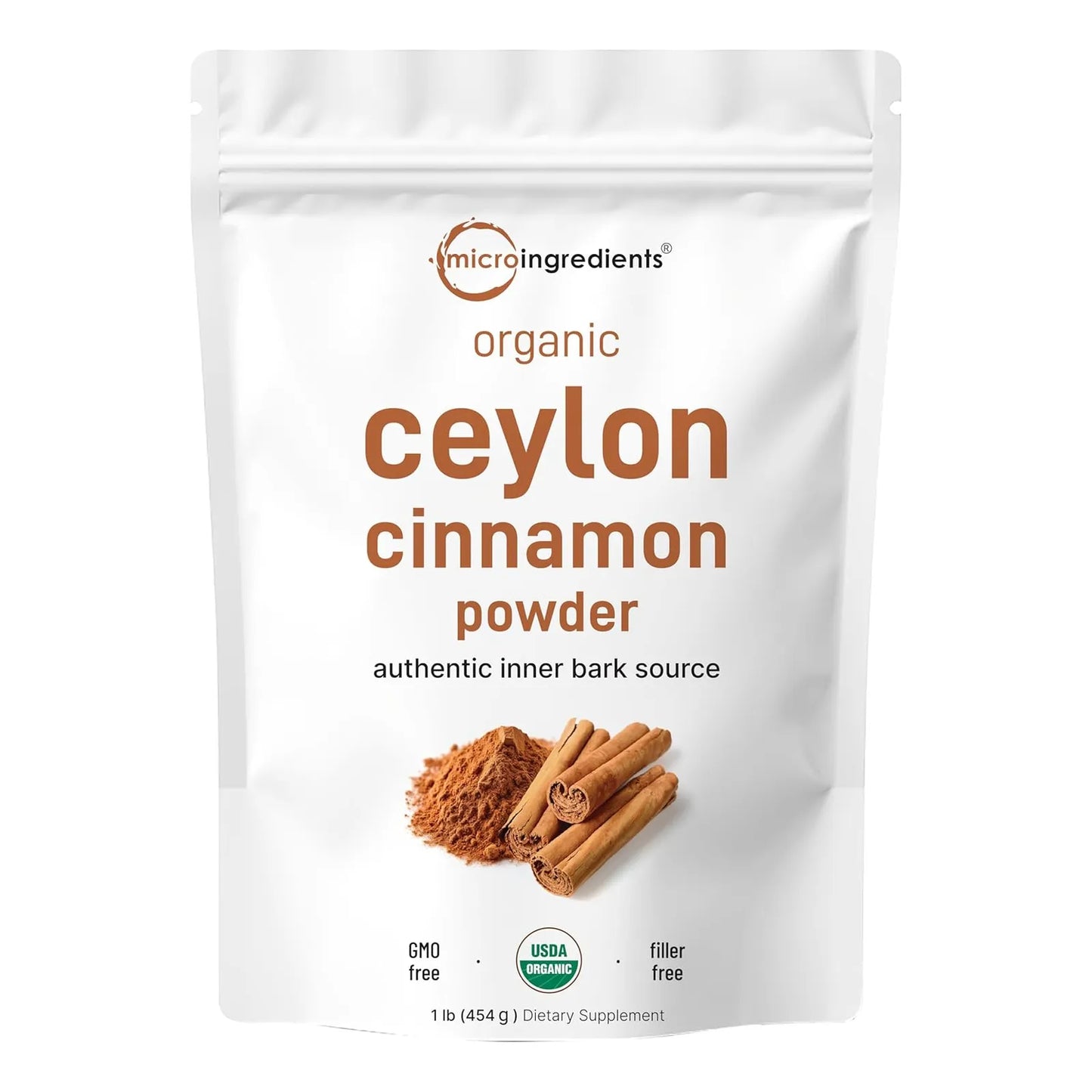 Canela En Polvo Orgánica De Ceilán 454 Gramos Premium Para H