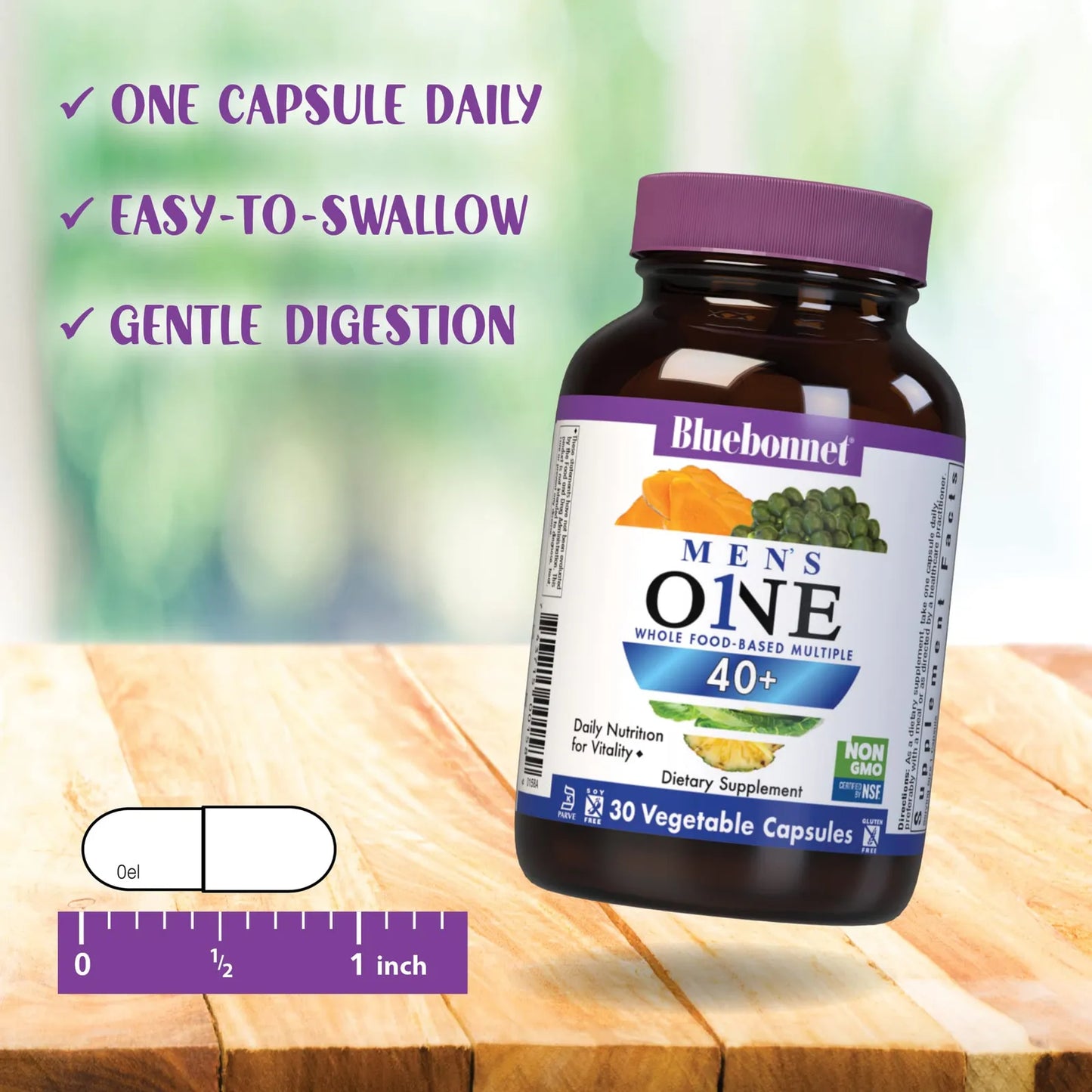 Multivitamínico Natural Hombres 40+ Nutrition Mens ONE 40+ 30 Cápsulas Veg Energía Y Vitalidad
