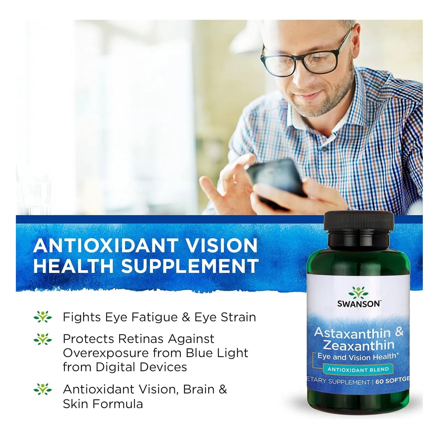 Astaxantina Y Zeaxantina 8 Mg Para Visión Salud Cerebral Y Piel Swanson 60 Cápsulas
