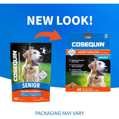Suplemento Articular Para Perros Mayores 60 Masticables Suaves Con Glucosamina Y Omega3