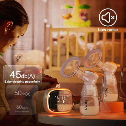 Extractor De Leche Doble Portátil NCVI Con Luz Nocturna Y Batería 4400 Mah