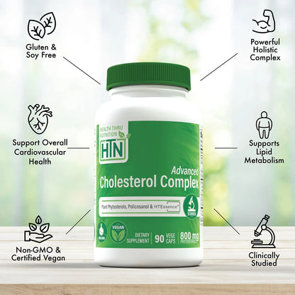 Complejo Avanzado De Colesterol Apoyo Salud Cardíaca Y Metabolismo 90 Cápsulas Vegano