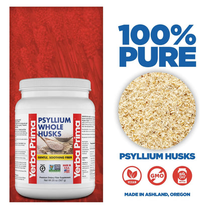 Fibra De Cáscaras De Psyllium 20 Onzas Limpieza Colon Salud Intestinal Vegano Sin Gluten