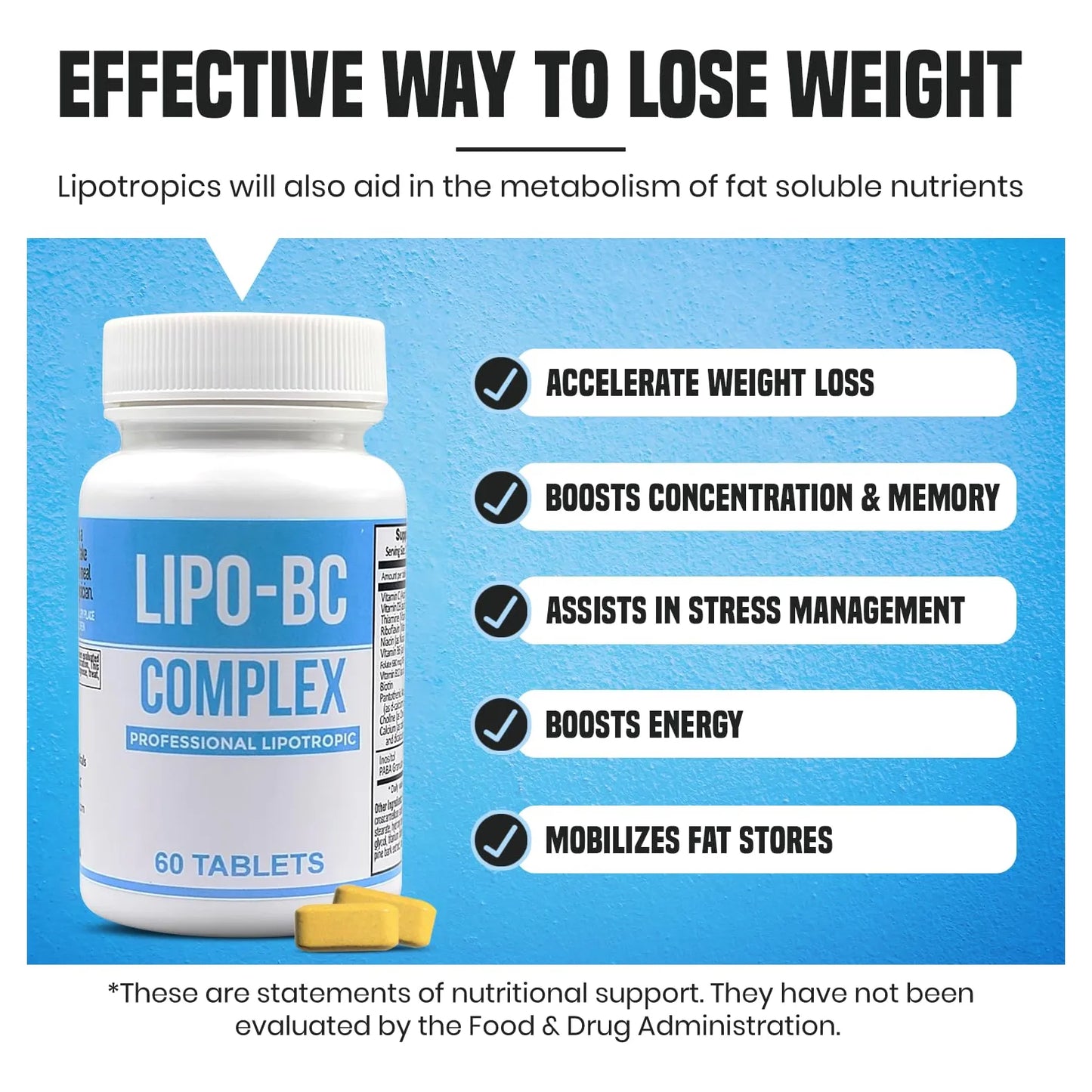 Tabletas Lipo B Complex 60 Unidades Energia Metabolismo Saludable Legere Pharmaceuticals