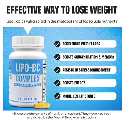 Tabletas Lipo B Complex 60 Unidades Energia Metabolismo Saludable Legere Pharmaceuticals