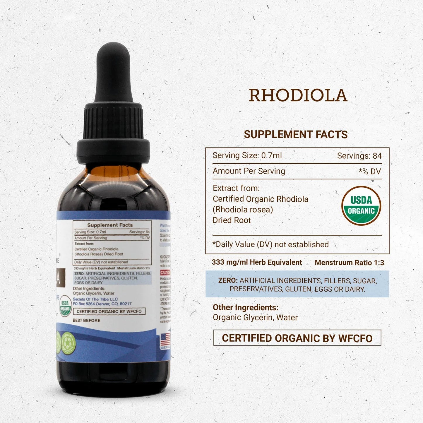 Extracto Liquido De Rhodiola Organica Alta Potencia 60 Ml Gotas Herbales