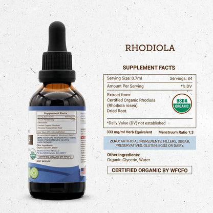 Extracto Liquido De Rhodiola Organica Alta Potencia 60 Ml Gotas Herbales