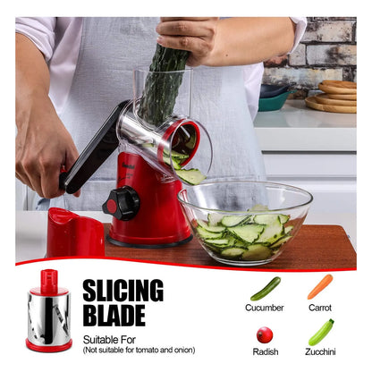Rallador Giratorio Geedel 2 Cuchillas Facil Limpieza Frutas Verduras Queso