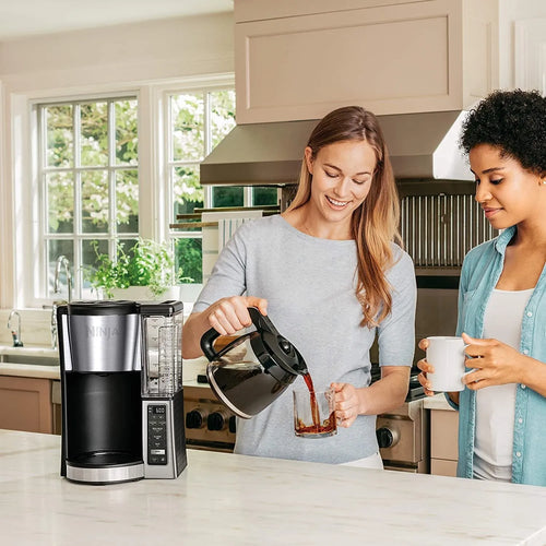 Cafetera Programable Ninja Ce251 Jarra Vidrio 12 Tazas Negro Acero Inoxidable
