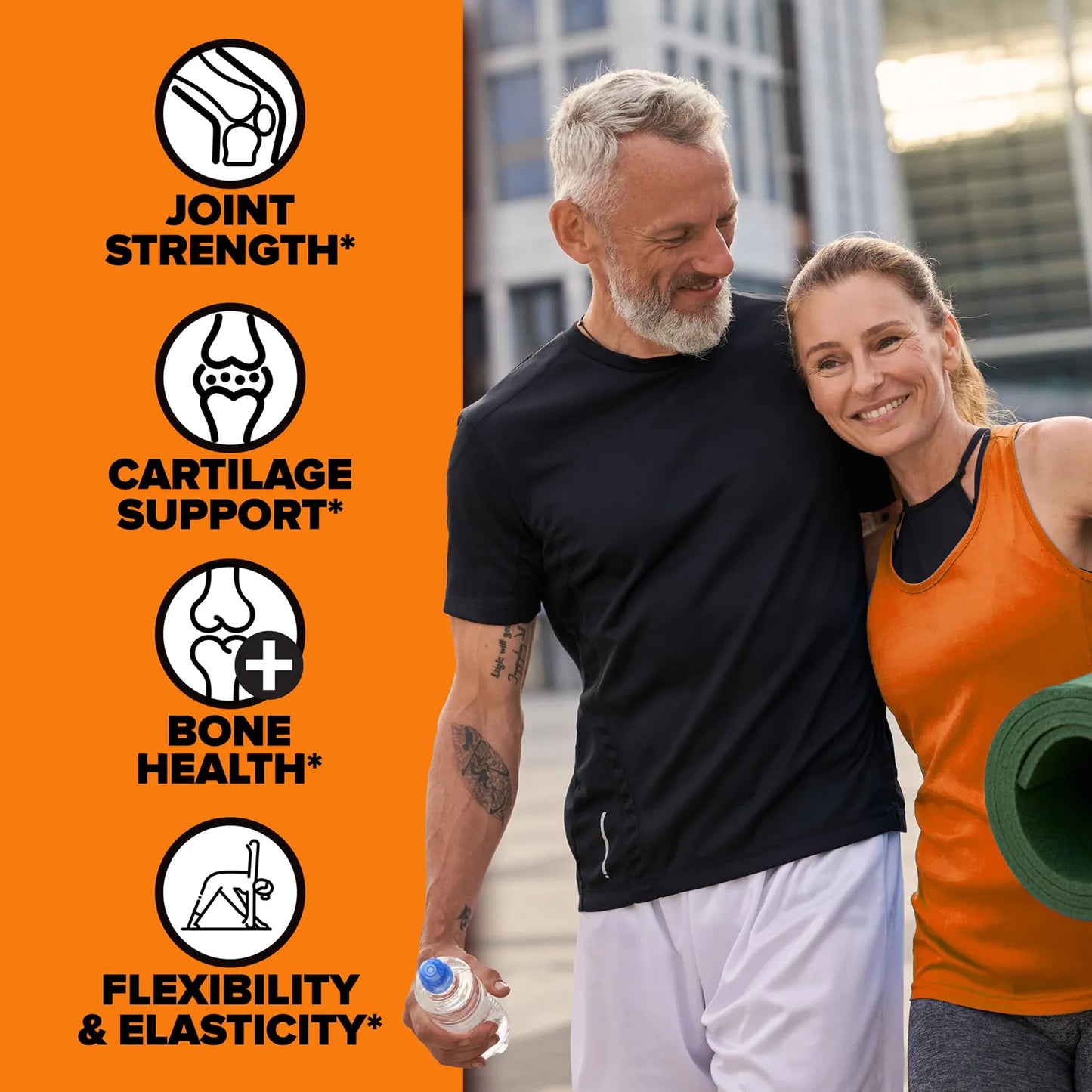 Elastijoint Polvo Soporte Articulaciones Glucosamina Condroitina MSM Colageno Sabor Naranja 30 Porciones