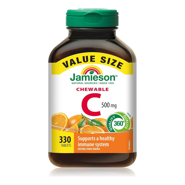 Vitaminas C Masticables 500 Mg 330 Unidades Sabor Naranja Picante