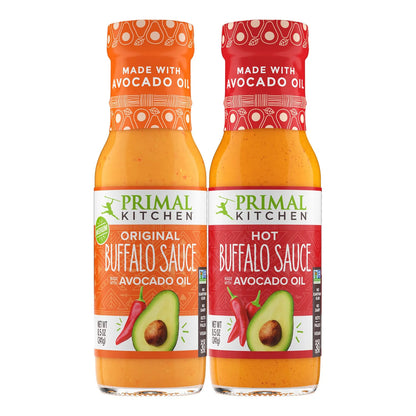 Salsa De Búfalo Sin Lácteos Con Aceite De Aguacate Pack De 2 Sabores Original Y Picante