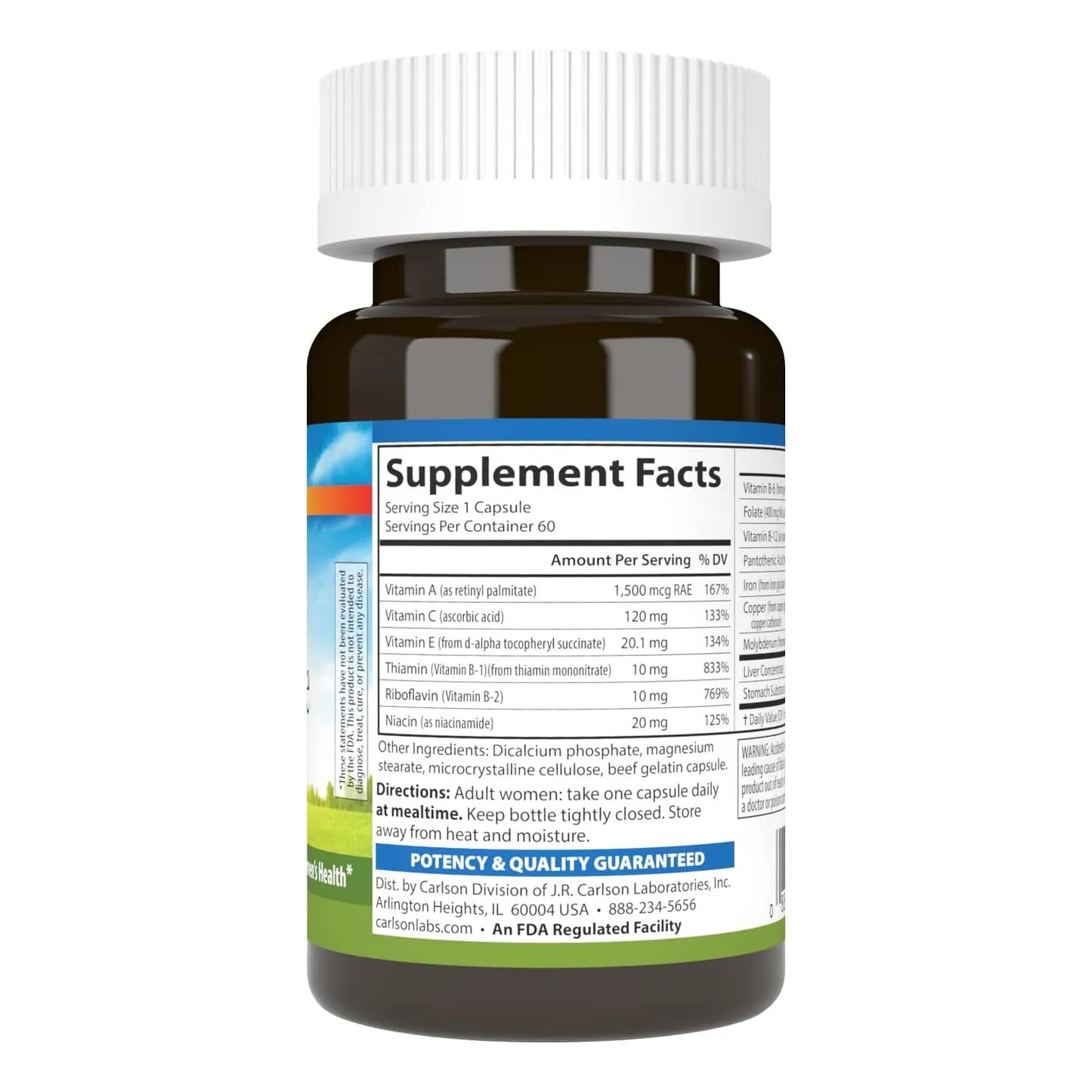 Suplemento De Hierro Para Mujer 28 Mg Con Vitaminas B 60 Capsulas