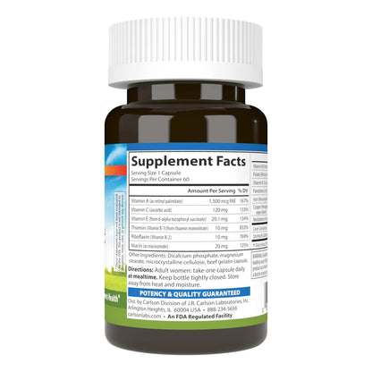 Suplemento De Hierro Para Mujer 28 Mg Con Vitaminas B 60 Capsulas